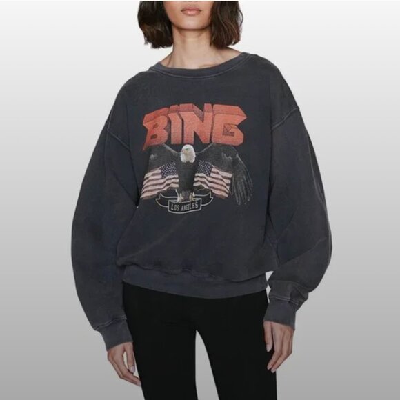 Anine Bing Vintage Eagle-Graphic Sweatshirt - Picture 1 of 8
